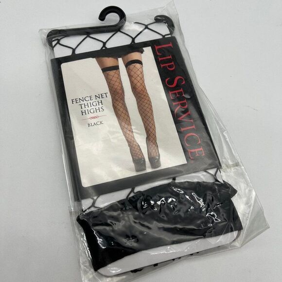New Lip Service Fence Net Black Thigh Highs - One Size - Picture 1 of 3